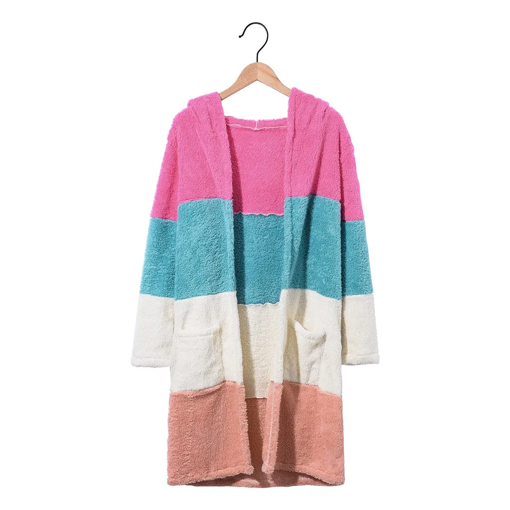Jaycosin Fashion Autmn Winter Women Casual Splice Knitted Cardigan Sweater Long Sleeve Comfortable Soft Leisure Pullover 21#4