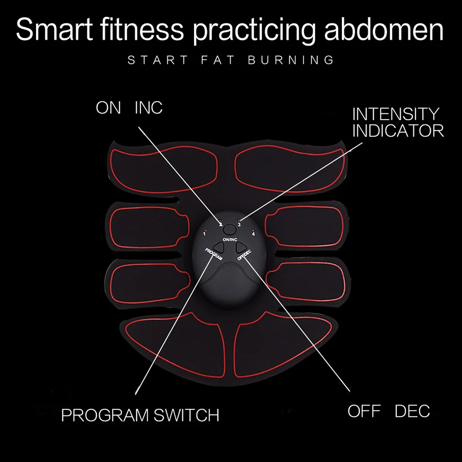 EMS, беспроводной стимулятор мышц, умный фитнес-прибор для тренировки живота, электрические наклейки для снижения веса, пояс для похудения, унисекс