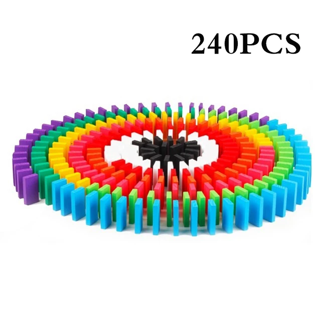 120/240/480 шт. Детская цветная разборная Радуга Деревянные домино блоки наборы ранние яркие домино обучающие игры игрушки для детей подарок - Цвет: 240pcs