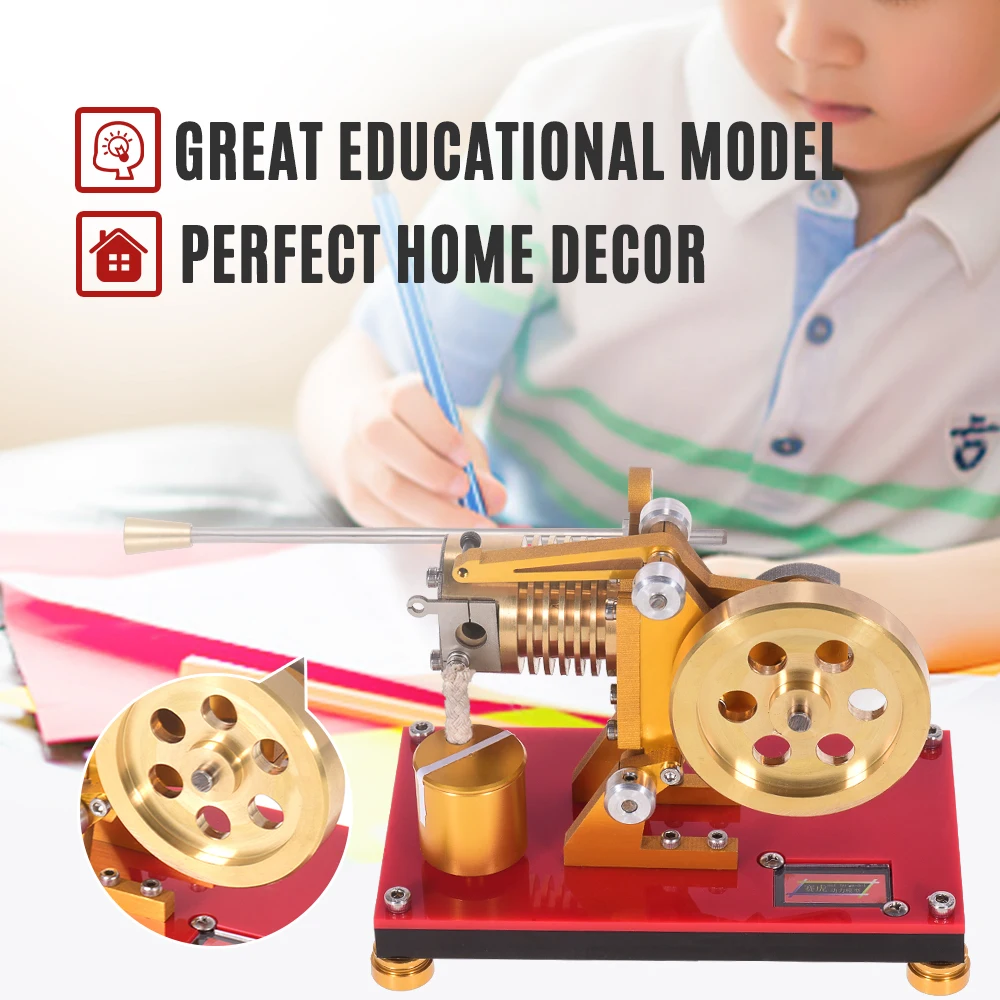 

Flame Licker Stirling Engine Model Mini Hot Air Stirling Engine Generator Model Scientific Education Toy with Tool Kit
