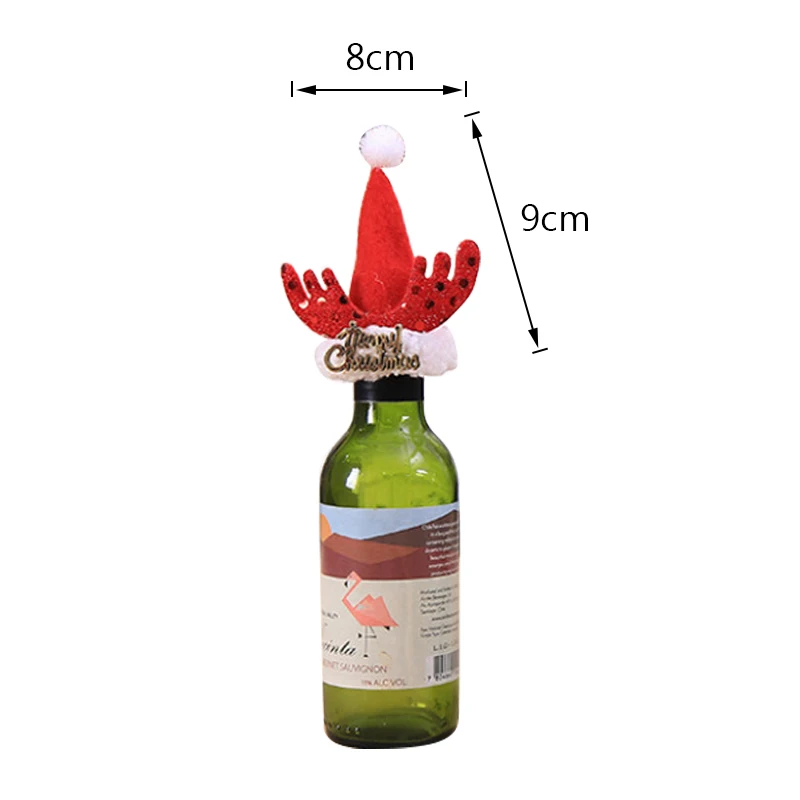 Год Рождество крышка бутылки вина колокольчик Санта Клаус кукла Декор Снеговик олень крышка бутылки на Рождество ужин Вечеринка кухонный Декор - Color: D 9x8cm