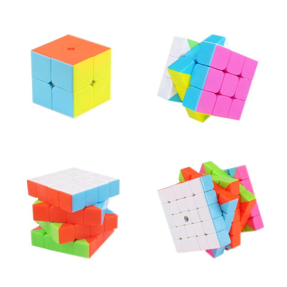 YuXin кубик рубика набор 2x2x2 3x3x3 4x4x4 5x5x5 neo мини-Волшебный куб 4 комплекта профессиональная скорость головоломка для мозга обучающая игра детская игрушка в виде кюбо подарок кубик головоломка
