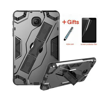 

For Samsung Galaxy Tab A 8.0 Shockproof 2018 T387 SM-T387 funda Tablet Back hard Armor Cover TPU+PC Heavy Duty Case+Film+Stylus