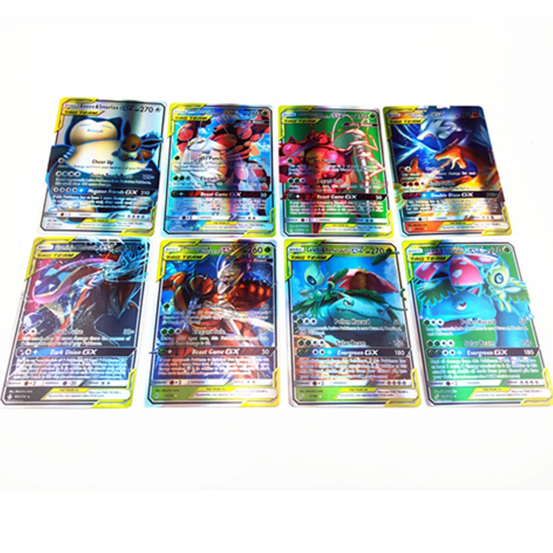 300 шт Pokemon Card TAG Team GX EX MEGA Energy Cards 60 100 Pokemones английская торговая игра карточные игрушки для детей подарок без повтора