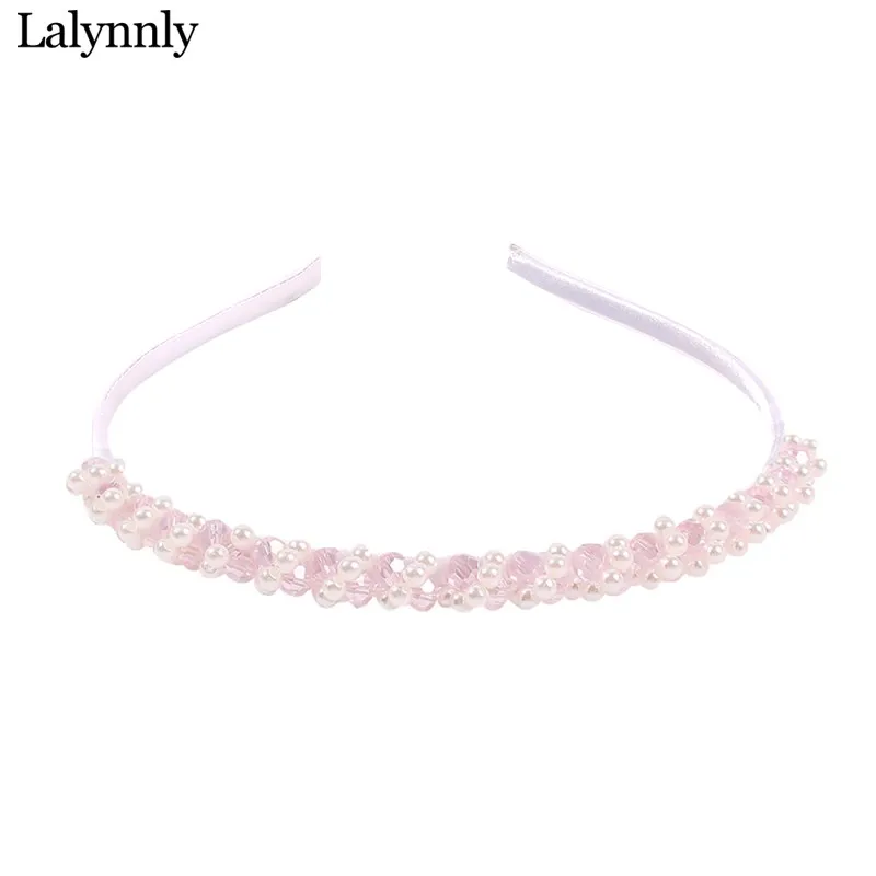 Lalynly, скрученная повязка на голову с искусственным жемчугом, Женская повязка на голову для девочек, ювелирное изделие для волос, трендовые акриловые аксессуары для волос с кристаллами F17131
