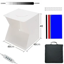 Folding Lightbox Photography 40*40 Photo Studio Softbox Panel LED Light Soft Box Photo Background Kit Light Box for DSLR Camera