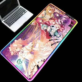 

Yuzuoan Anime Magic Girl Series Animated Mouse Pad Multi-Size LED RGB Cool Marquee Keyboard Pad Game Table Mat