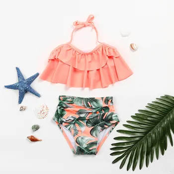 

2Pcs Toddler Baby Girls Ruffles Swimwear Bathing Bikini Set Outfits vintage Swimsuit Beach 2020 summer swimsuit купальник