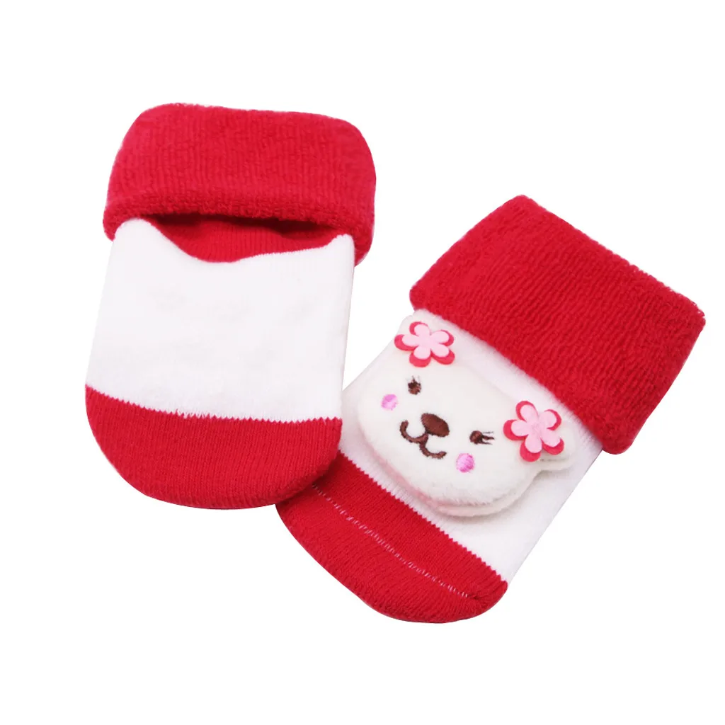 Детские носки с рисунками животных; Skarpetki Niemowlak; хлопковые нескользящие носки с колокольчиками для маленьких мальчиков и девочек; Skarpety Dziecko; носки для новорожденных