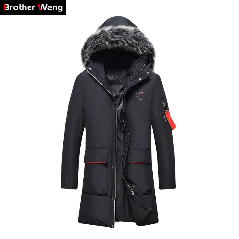 

2019 Winter New Long Down Jacket Men Fashion Thicken Warm Hooded Fur Collar Hip Hop Jackets and Coats Male Brand Clothing