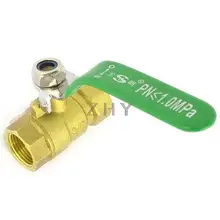 3/8 PT Женский F/F резьбовой зеленый Рычаг Ручка латунный шаровой клапан