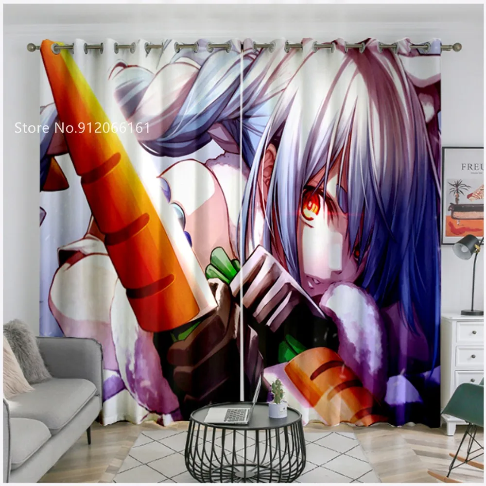 Usada Pekora Window Curtain 3D Printing Japan Cartoon Anime Blackout Curtain For Kids Adults Window Drapes Home Decoration