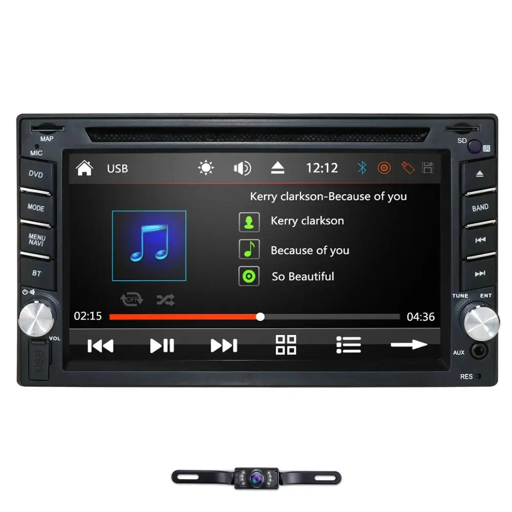 

NEW!2din 6.2inch Touch screen Universal car GPS navigation support withBluetooth,RDS,Mirror link,free map card ,rear camera