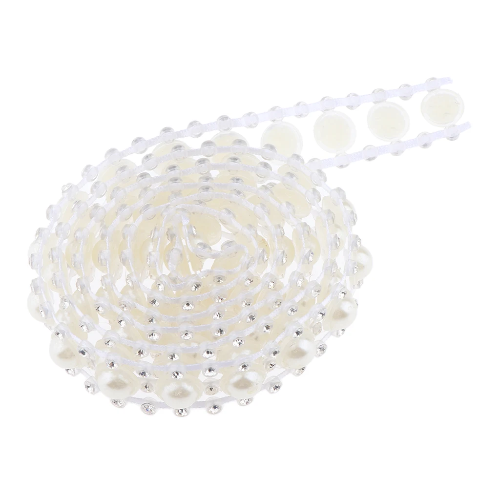 1 Yard Rhinestone Pearl Trim DIY Sewing Accessories For Clothing Handbags Hats Decorations