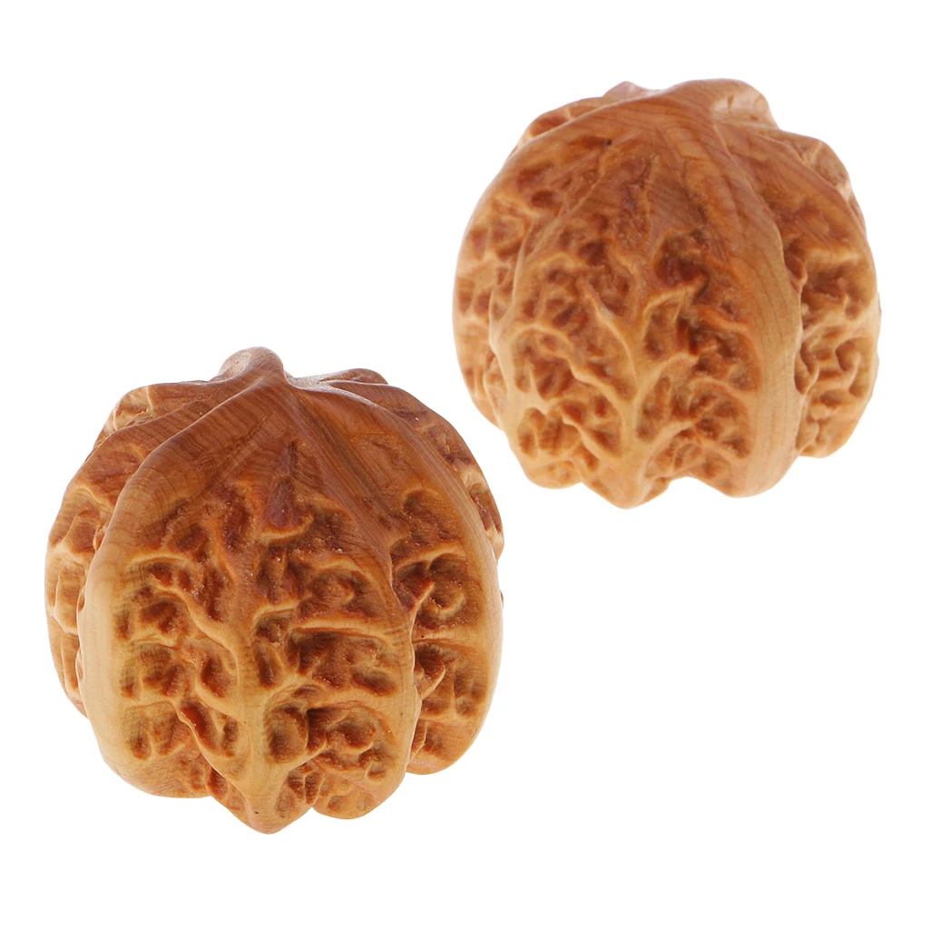 

1 Pair Handcraft Craft Wooden Pecan Walnut Sculpture Home Desktop Ornaments
