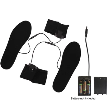 

1 Pair Foot Battery Powered Accessories Cuttable Winter Outdoor Sports Carbon Fiber Soft Electric Heated Shoe Ultra-thin Insoles