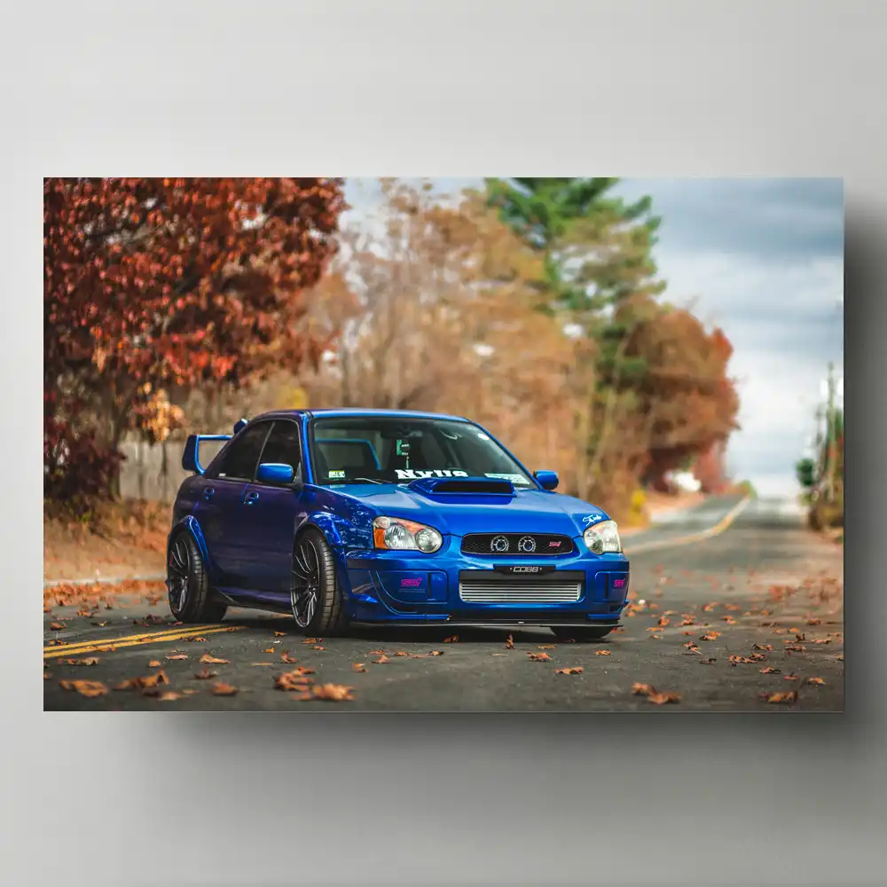 Modern Art Posters And Prints Subaru Impreza Sti Blue Sport Car Autumn Road Wall Picture Canvas Painting Living Room Decor Painting Calligraphy Aliexpress