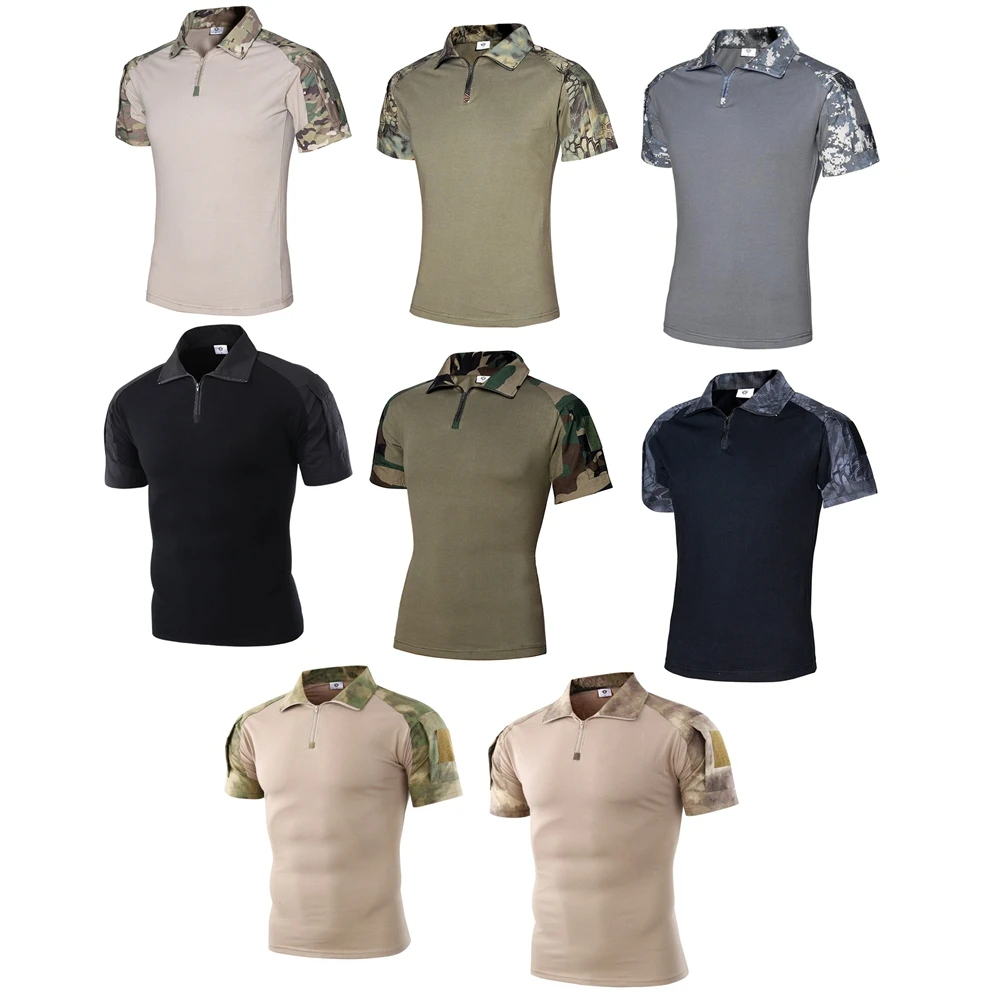 

Tactical Military Short T-Shirt Assault Camouflage Short Sleeve Shirts Summer US Army Frog Combat Tees Shirt Unisex