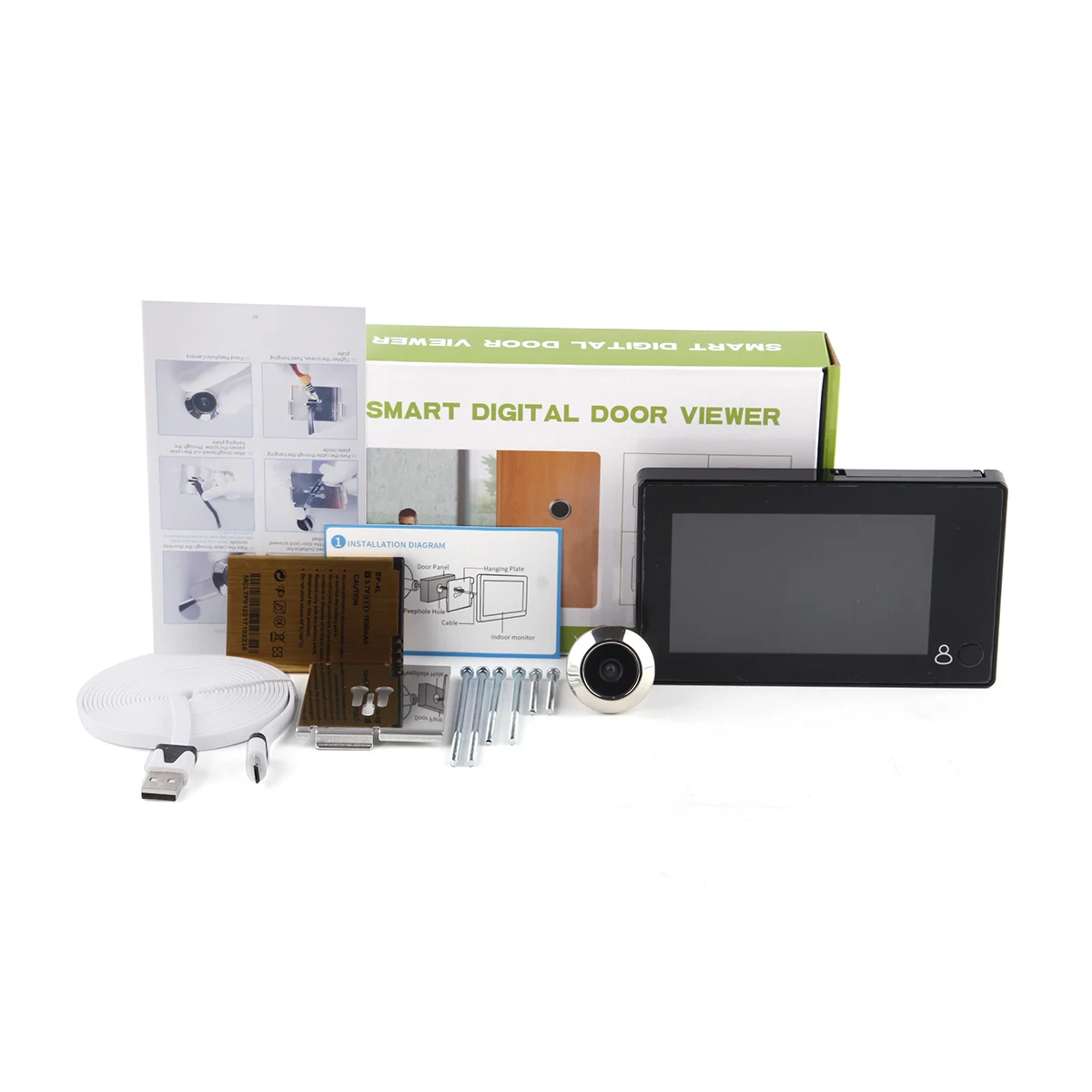

YB-43CH Wireless Doorbell Door Phone Video Intercom Digital Peephole Viewer Door Eye Doorbell Home Security Camera