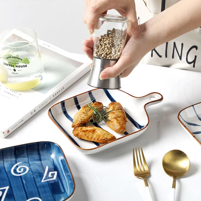 Luoking Kerámia Sütőedény Saláta Tálak Konyhai Sütőszerszám Grillezés Sajt Sült Tányér Fogantyúval Gyümölcs Snack Tányérok Asztali Edények - Image 4