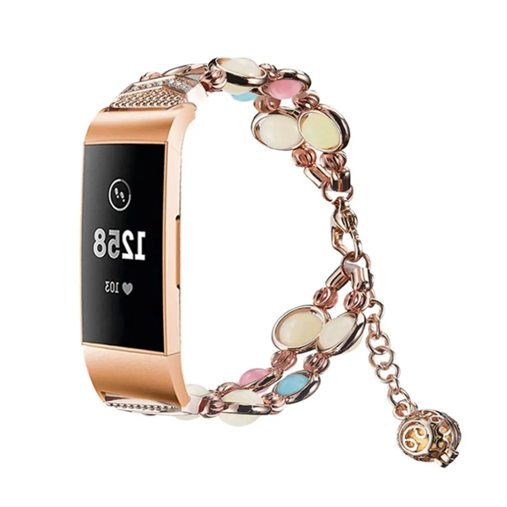 

Strap For Smart watch Adjustable Beads Bracelet for Samsung Galaxy Watch For Fitbit Charger2 For Fitbit Charger3
