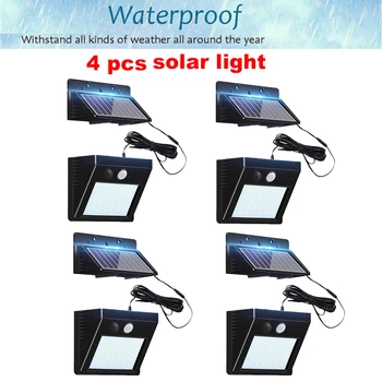 

Waterproof 48/30 LED Solar Panel Power Light PIR Motion Sensor Wall Lamp Outdoor Path Yard Garden Fence Night Light integrated o