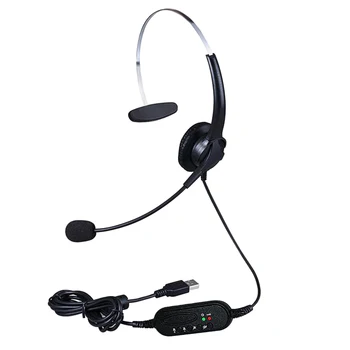 

USB Call Center Headset with Noise Cancelling Mic for PC Home Office Phone Customer Service Plug and Play