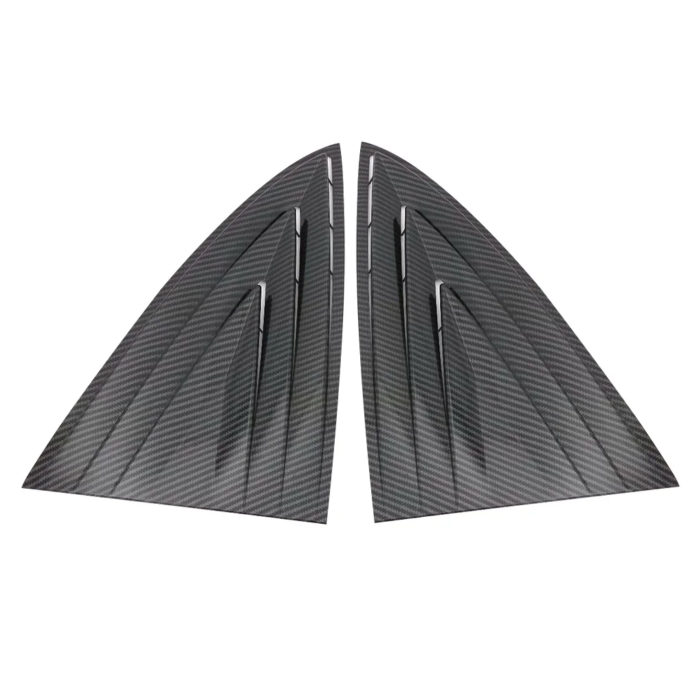 

2PCS Vent Quarter ABS Window Louver Car Styling Rear Black Shutter Side Sticker Cover Trim Shield Carbon Fiber For Model 3