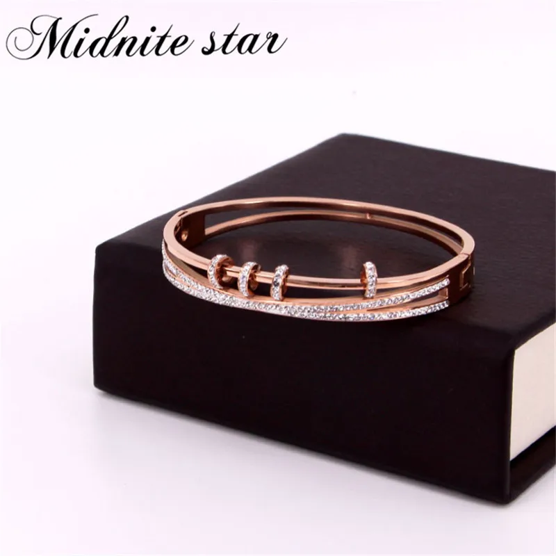 Midnite star 4 Little Circle простой Кристальный браслет из нержавеющей стали модный женский браслет ювелирный подарок