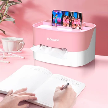 

Tissue Box Plastic Cover Toilet Paper Holder for Bathroom Car Desk Organizer for Home Office Storage Pen Cosmetic Box Container