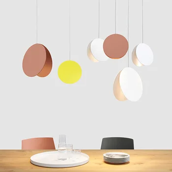 

Modern Iron Pendant Lights Minimalism Circular Lampshade Pendant Lamp Dinning Room Lights Bar Coffee Home Decor Hanging Lamps