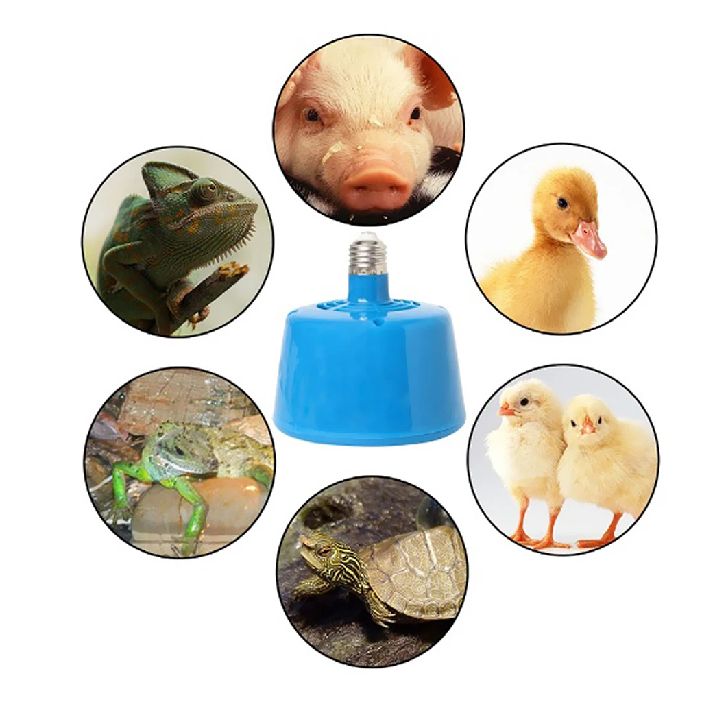 Heat Basking Lamp Infrared Heater Light Bulb for Small Poultry Cattle Blue