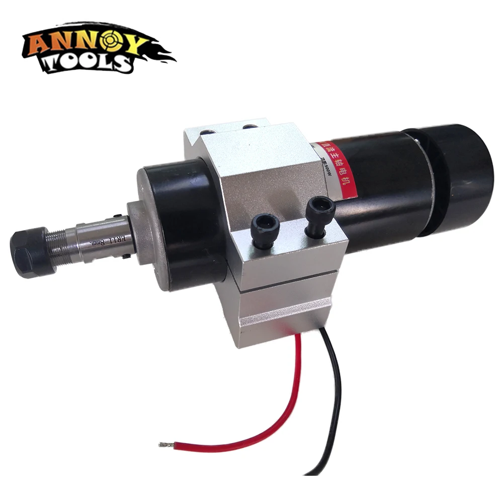 

DC 48V 300W Brushed Spindle 0.3kw Air CooLing Spindle ER11 Chuck CNC 300W Spindle Motor + 52mm Clamps For DIY CNC Router