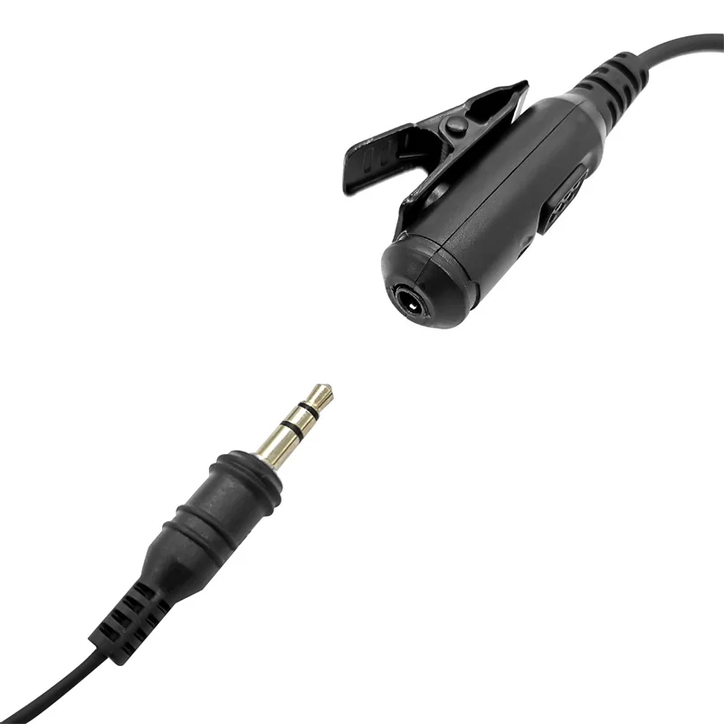 RISENKE-Walkie Talkie Earpiece for Kenwood Baofeng, Two-Way Radio with PTT Mic, 2-Pin In-Ear, Detachable Cable Headset, 2Pcs