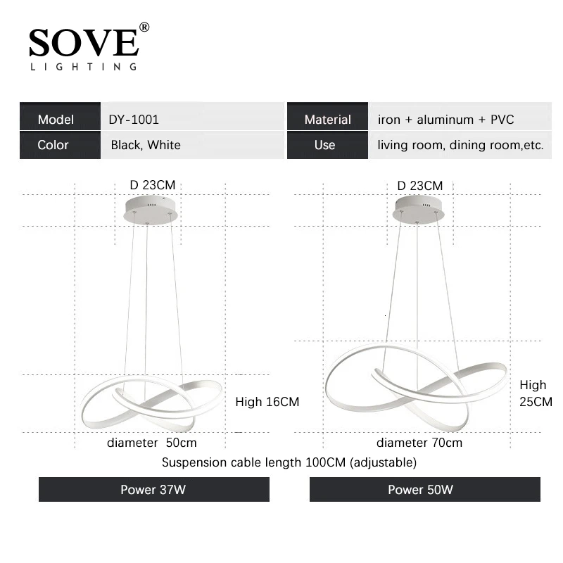 Алюминиевый современный светодиодный светильник для люстры avize люстра гостиной