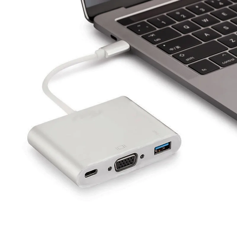 USB3.1 type-C к VGA конвертер USB-C type c к VGA кабель адаптера 3в1 адаптер