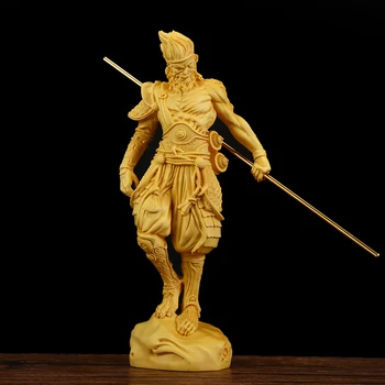 

Wood sculpture handicraft Boxwood carving Home accessories Character decoration Qi Tian Sheng Sheng Monkey King wukong