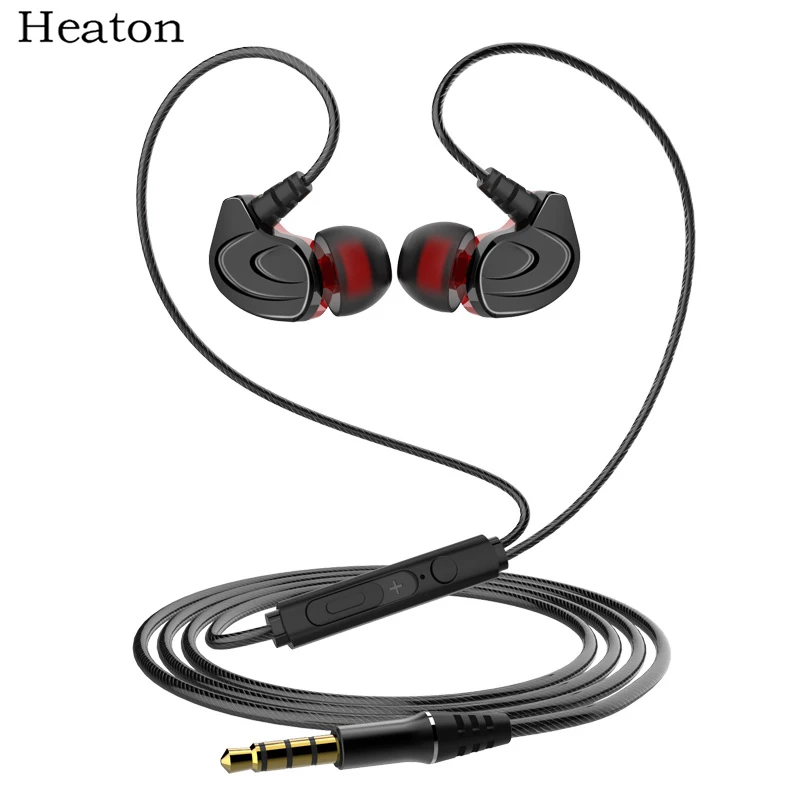 Проводные наушники-вкладыши Heaton металлические спортивные музыкальные наушники