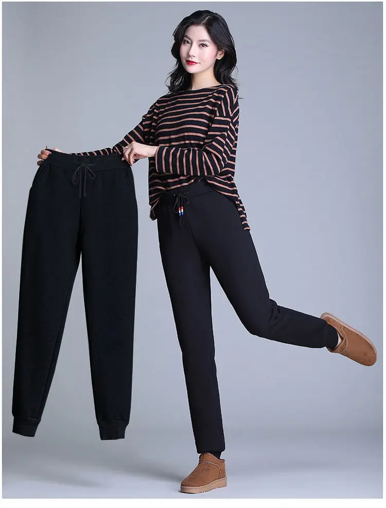 Calça feminina fina de inverno, calça de