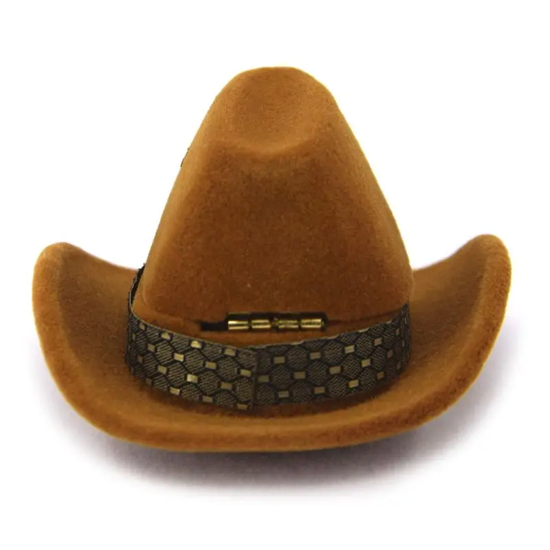 Creative Cowboy Hat Shape Rings Box 