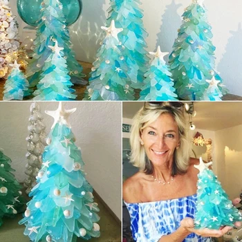 

Diy Blue Christmas Tree Christmas Mini Desktop Ornaments Holiday Decoration Christmas Tree Small Pine Crafts Desktop Ornaments