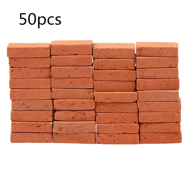 200 Pcs Mini Bricks Miniature Clay Bricks DIY Landscaping Accessories Sand  Table Bricks 
