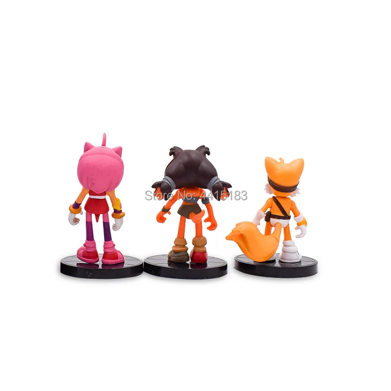 Аниме Соник Хвосты Amy Rose Knuckles Shadow ПВХ экшн кукольная фигурка игрушка Рождественский подарок для детей 7