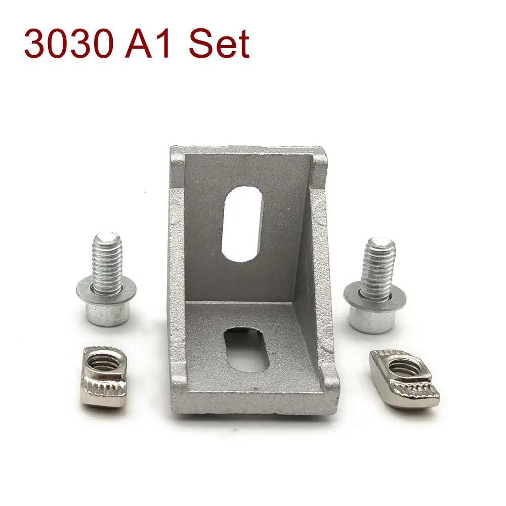 Angle Bracket with screws and nuts for 3030 Aluminum Profile Accessories kits fixing screw | Обустройство дома