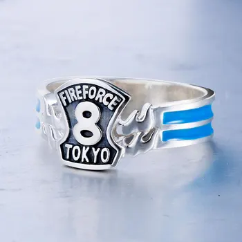

Anime Ring Enn Enn No Shouboutai Fire Force Shinra Kusakabe 925 Sterling Silver Finger Ring Adjustable Jewelry Cosplay Xmas Gift