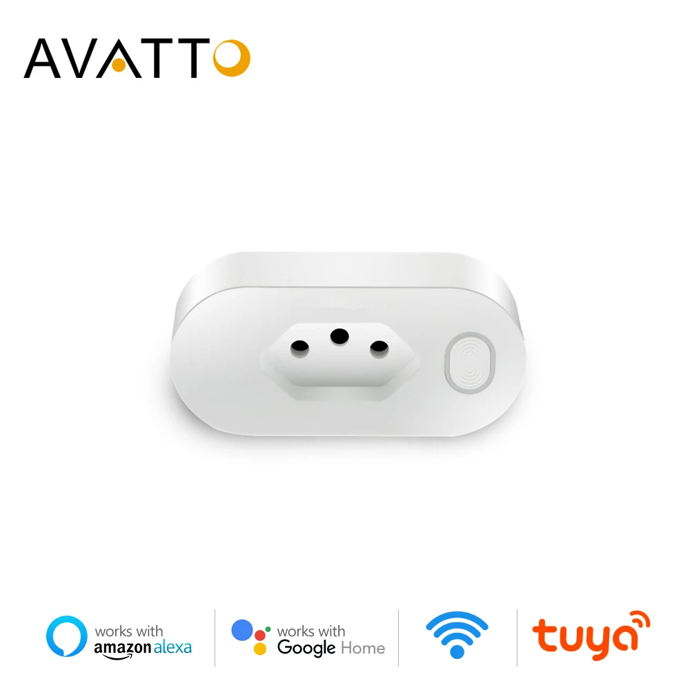 AVATTO Wifi Smart Plug16A Brazil Standard  with Power Monitor Smart Life APP Remote Voice ControlWorks for Google Home Alexa