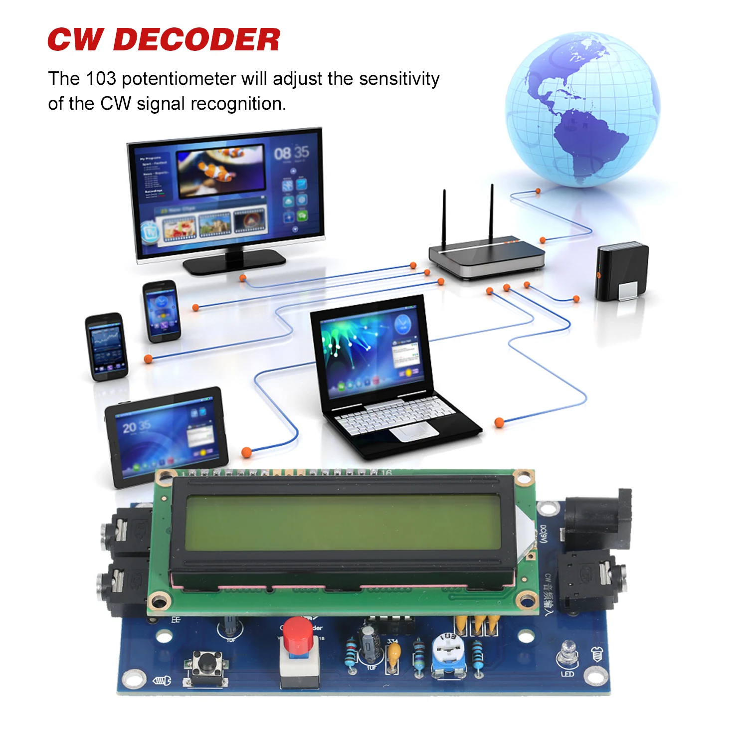 CW Decoder KKmoon Ham Radio CW Decoder Morse Code Reader Morse Code ...