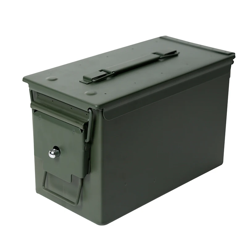 Caixa de Aço Case de Munição Caixa de Bala Metal Munição Pode Militar & Exército Estilo Arma Armazenamento Titular Tático Pesado Lockable 50 Cal M2a1 3 & exército estilo caixa de aço arma