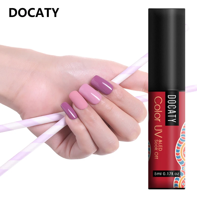Docaty Salon замочить от УФ светодиодный дизайн ногтей рисунок гель краска гель цвета 5 мл CANNI чистый цвет лак для ногтей