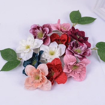 

10pcs 7cm Colorful orchid Handmade silk Flower Wedding Party Decorative Artificial Flower DIY Wreath Gift Box Clip Art Flower